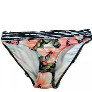 Skye Womens Black Floral Bikini Bottom Size XL